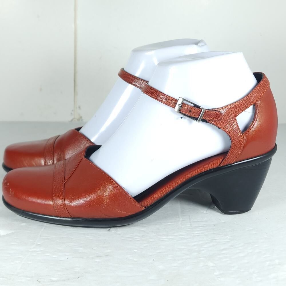 Dansko Women's Roxy US6,5 EU37 Red Leather Ankle Strap Mary Jane Shoes - Picture 2 of 16
